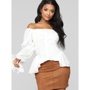 White Button Fashion Top